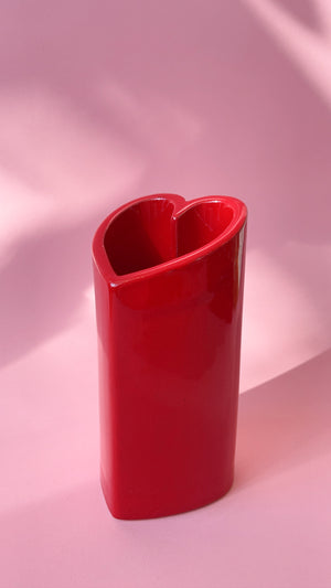 Vintage Ceramic Heart Column Vase