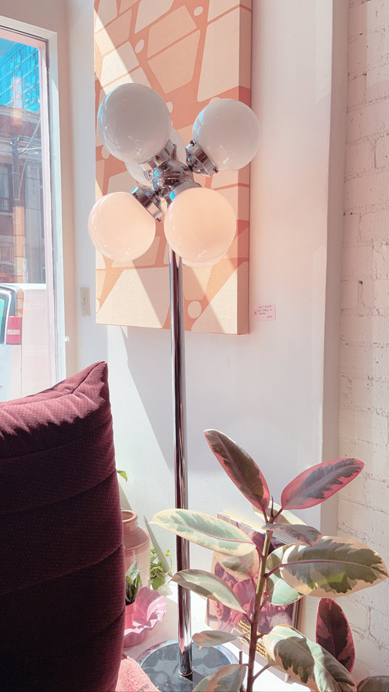 Mid Century 6 Globe Chrome Floor Lamp