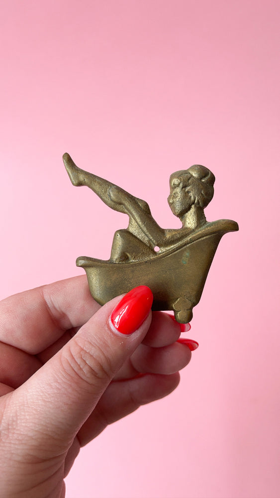 Vintage Brass Lady in a Tub