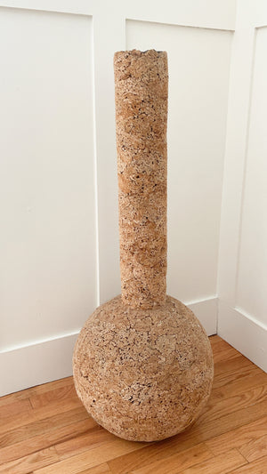 Vintage Large Cork Floor Vase