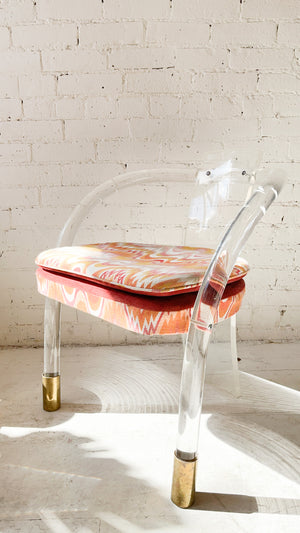 Vintage Lucite Chair with Brass