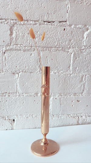 Vintage Brass Cherry Bud Vase