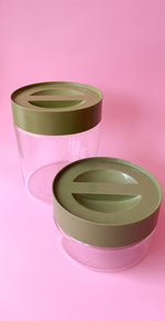 Vintage 1960's Pyrex Stack n See Canisters/Stash Jars