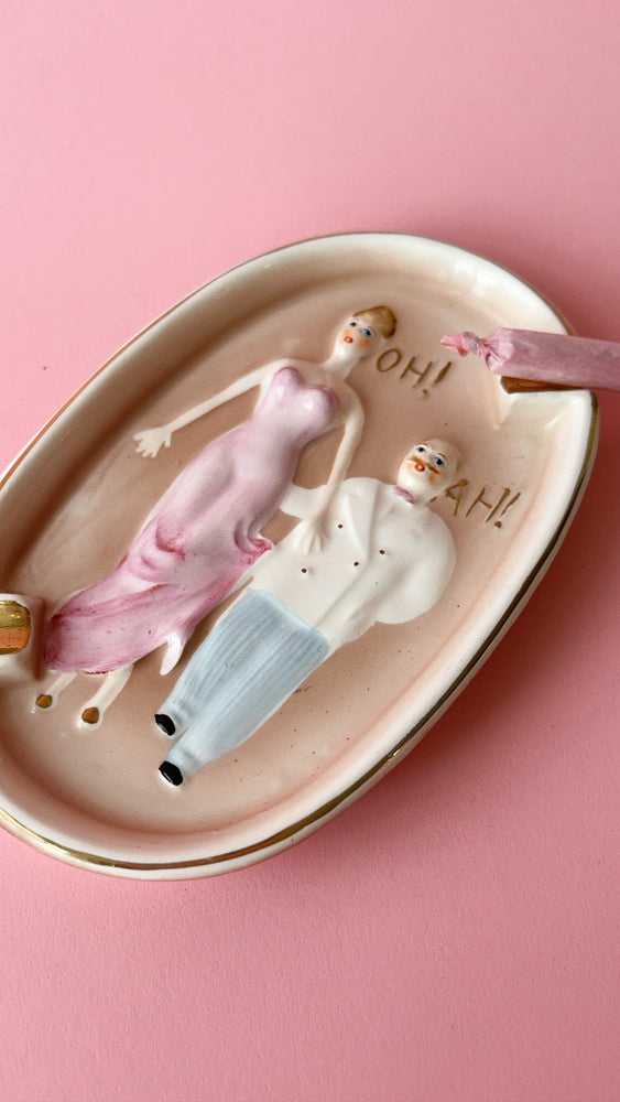 Vintage 1950's Naughty Double Sided Ashtray