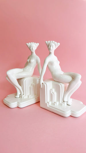 Vintage Fitz and Floyd Art Deco Nude Lady Bookends