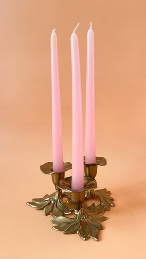 Vintage Brass Three Candle Candelabra