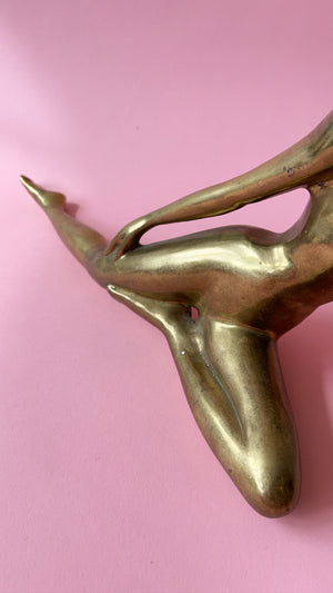 Vintage Brass Lounging Nude Lady