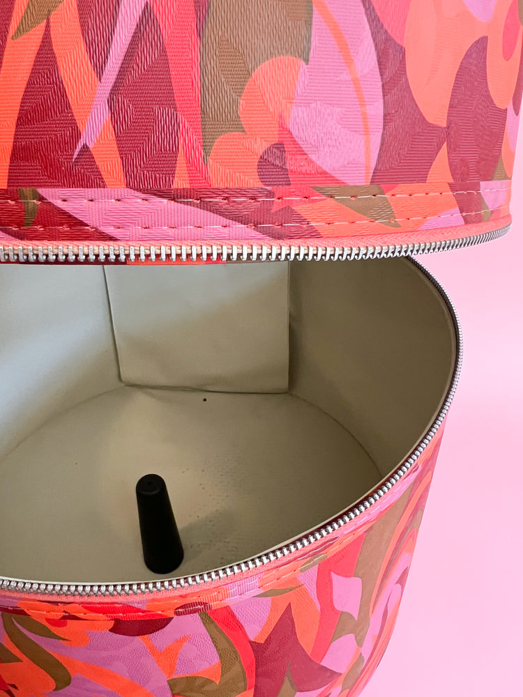 Vintage 1960's Floral Travel Hat/ Wig Box