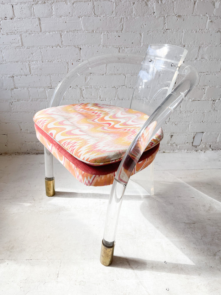 Vintage Lucite Chair with Brass