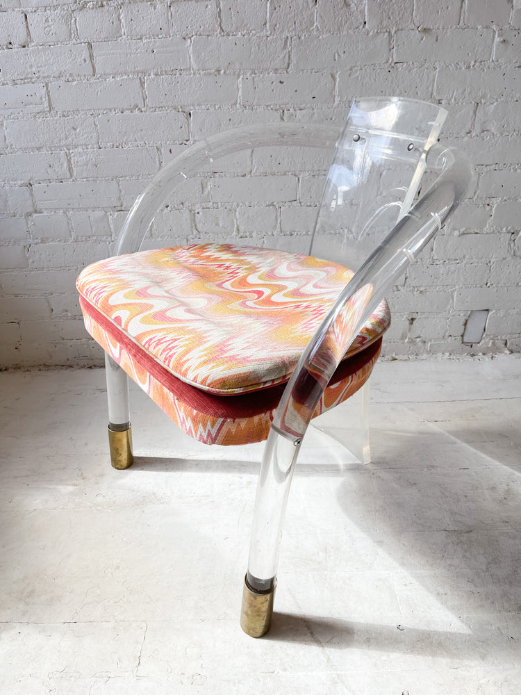 Vintage Lucite Chair with Brass