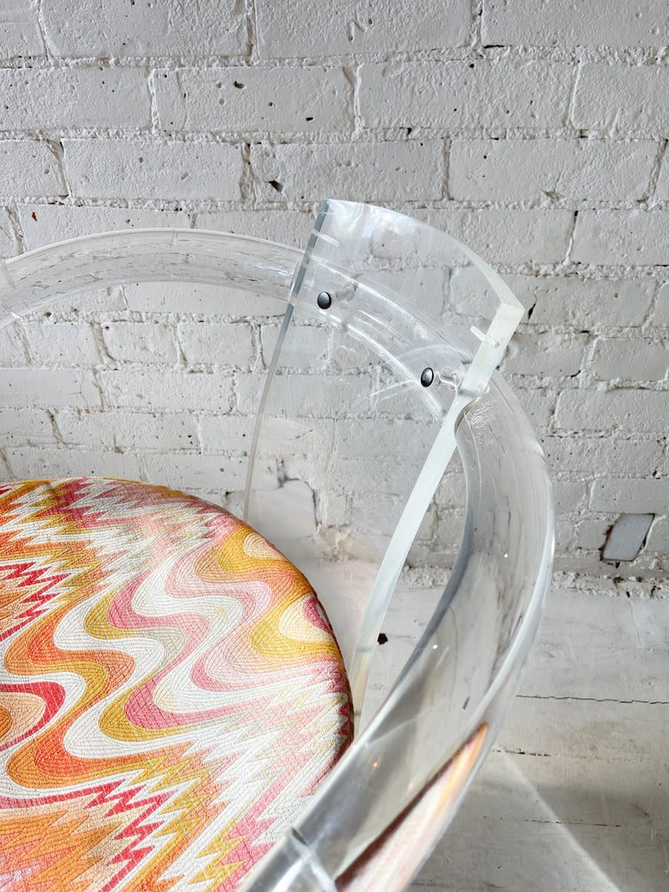 Vintage Lucite Chair with Brass