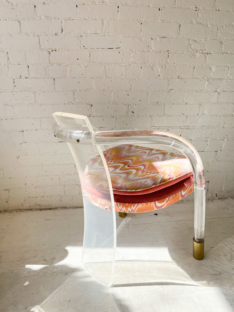 Vintage Lucite Chair with Brass