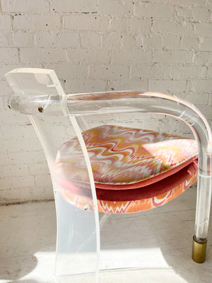 Vintage Lucite Chair with Brass