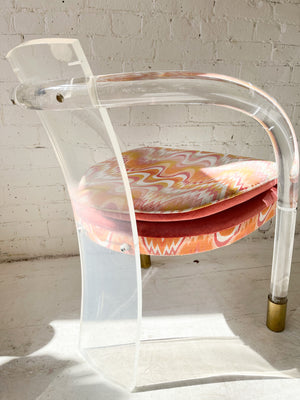 Vintage Lucite Chair with Brass