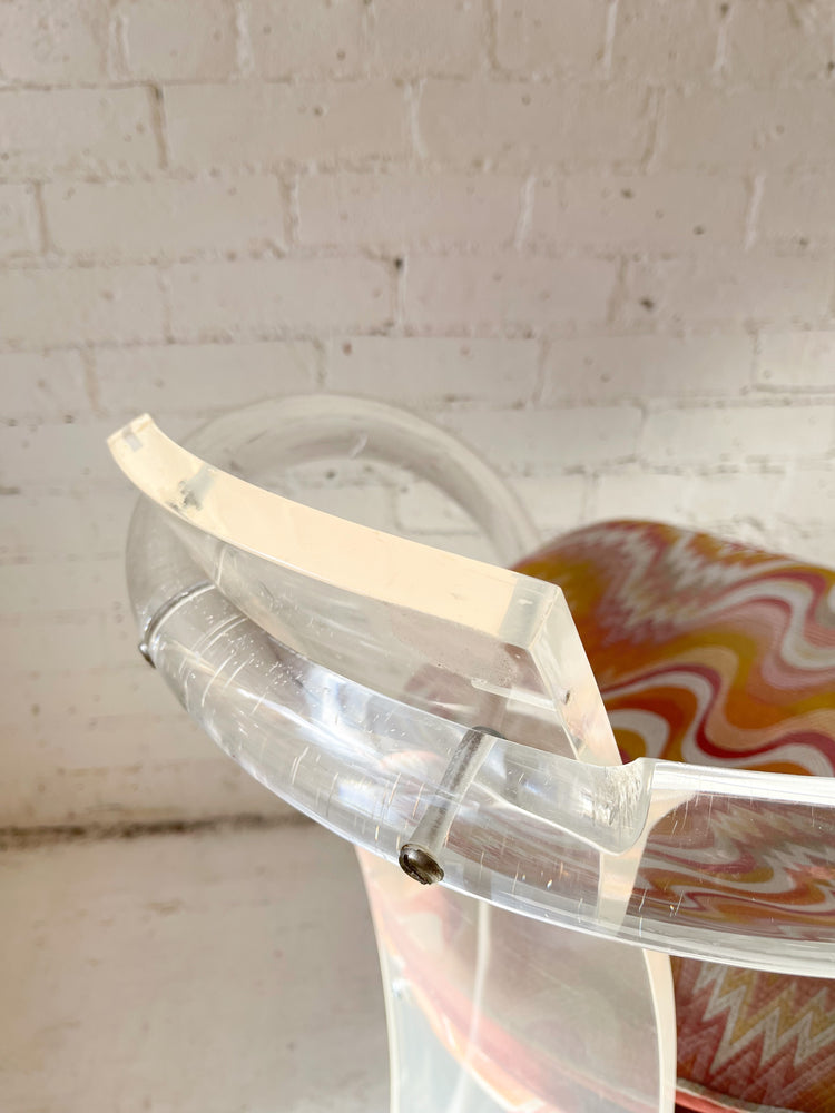 Vintage Lucite Chair with Brass
