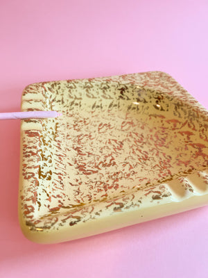 Vintage Gold-Speckled Ashtray