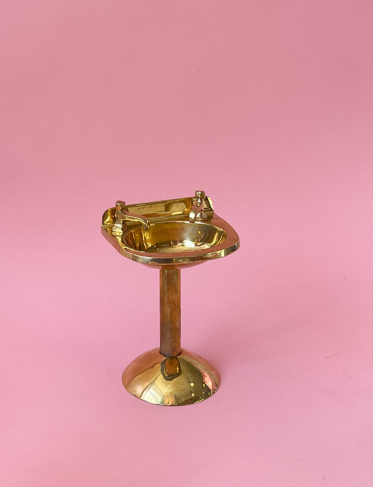 Vintage Miniature Brass Pedestal Sink