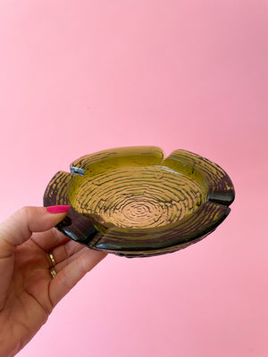 Vintage Anchor Hocking Soreno Green Glass Ashtray