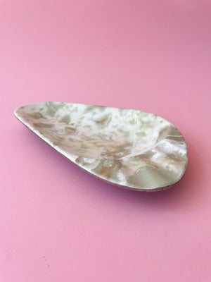 Vintage Marbled Melamine Boomerang Ashtray