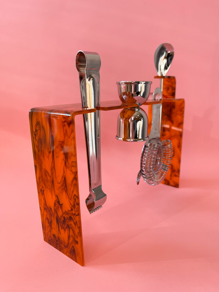 Vintage Tortoiseshell Bar Set
