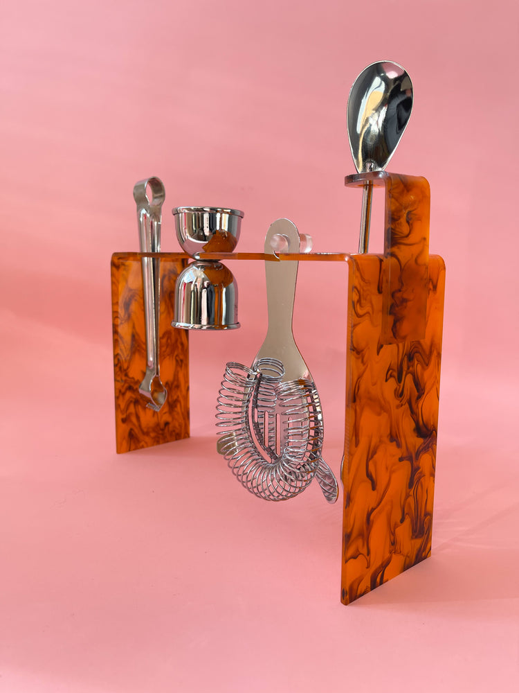Vintage Tortoiseshell Bar Set