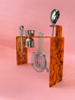 Vintage Tortoiseshell Bar Set