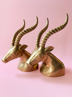 Vintage Brass Gazelle Bookends