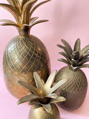 Vintage Brass Lidded Pineapple Jars