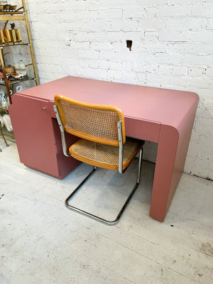 Vintage Pink Laminate Waterfall Desk