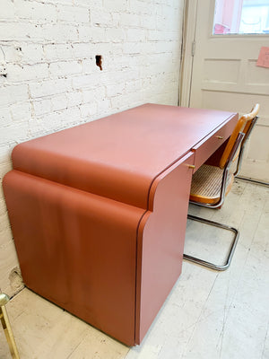 Vintage Pink Laminate Waterfall Desk