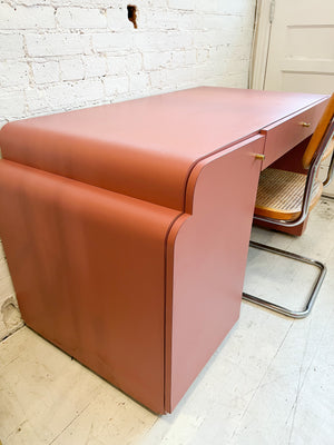 Vintage Pink Laminate Waterfall Desk