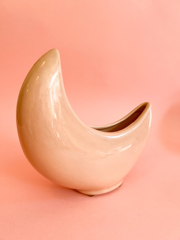 Vintage Ceramic Cresent Moon Planter