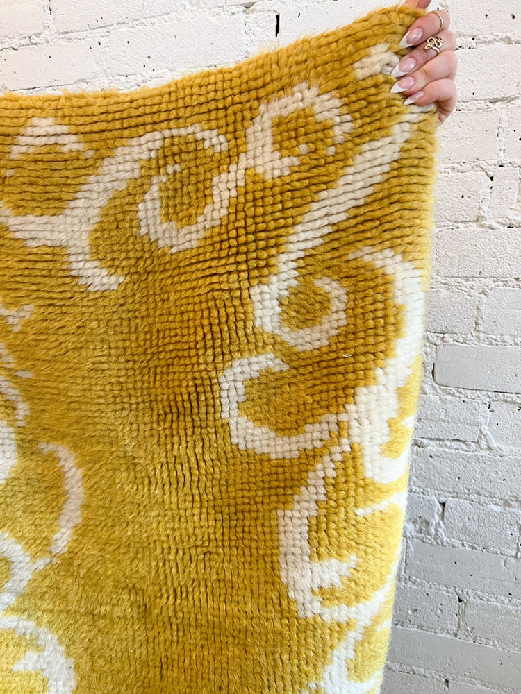 Vintage Mid Century Mustard Rug