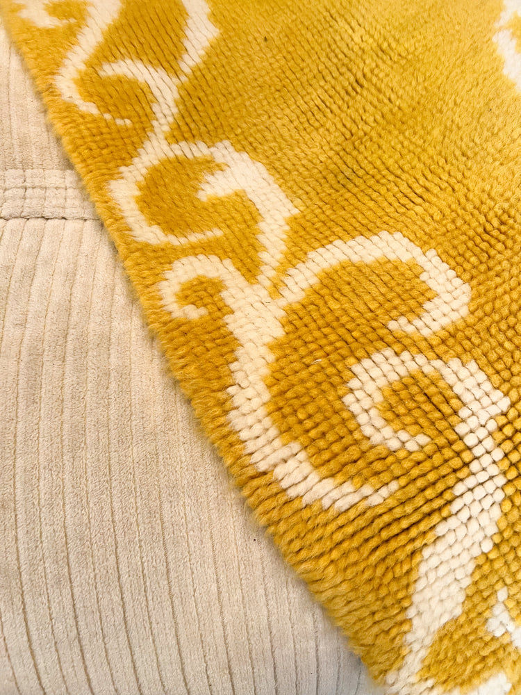 Vintage Mid Century Mustard Rug