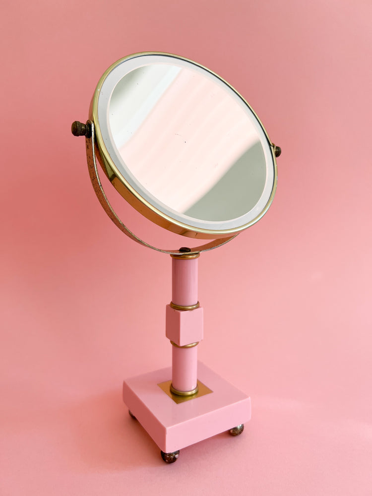 Vintage 1970's Pink Vanity Mirror