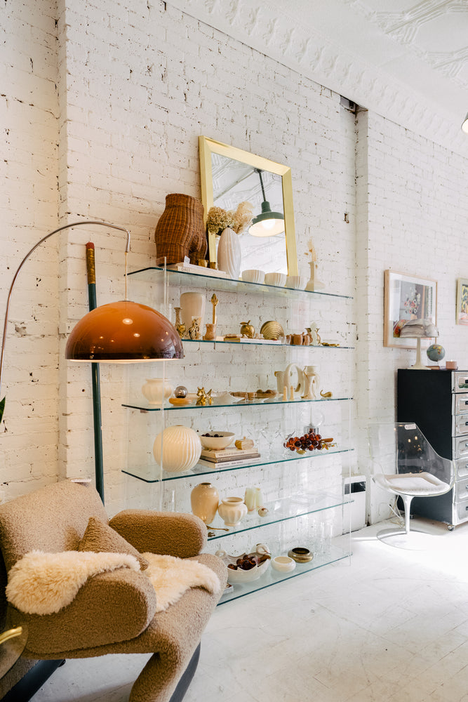 Vintage Roche Bobois 1970’s Glass and Lucite Shelf