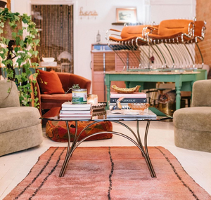 Vintage Smoked Glass Square Coffee Table