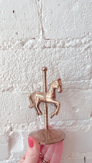 Vintage Brass Carousel Horse