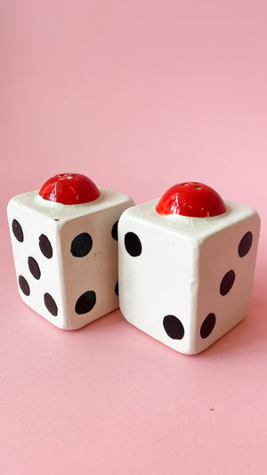 Vintage Ceramic Dice Salt & Pepper Shakers