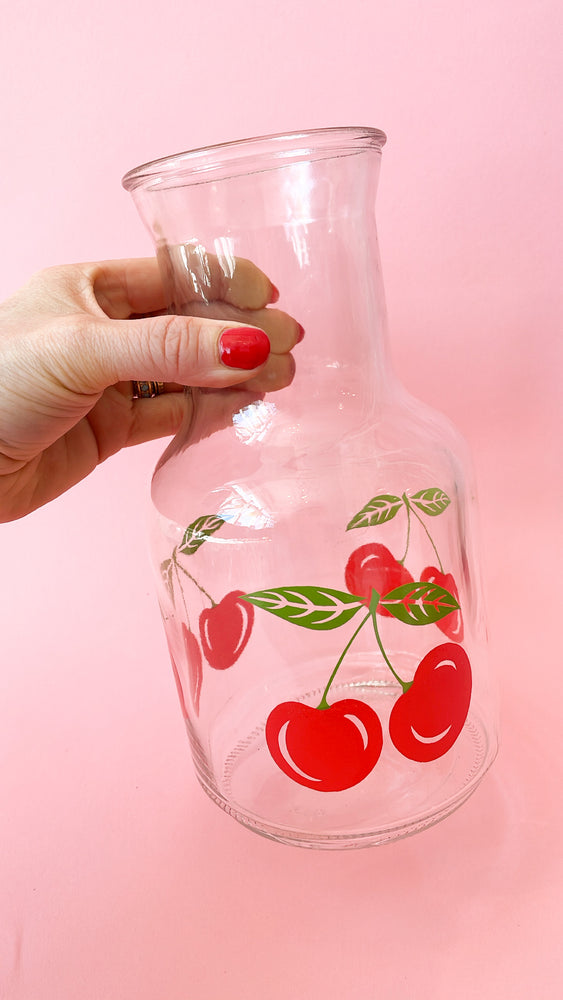 Vintage Cherry Juice Carafe/Pitcher