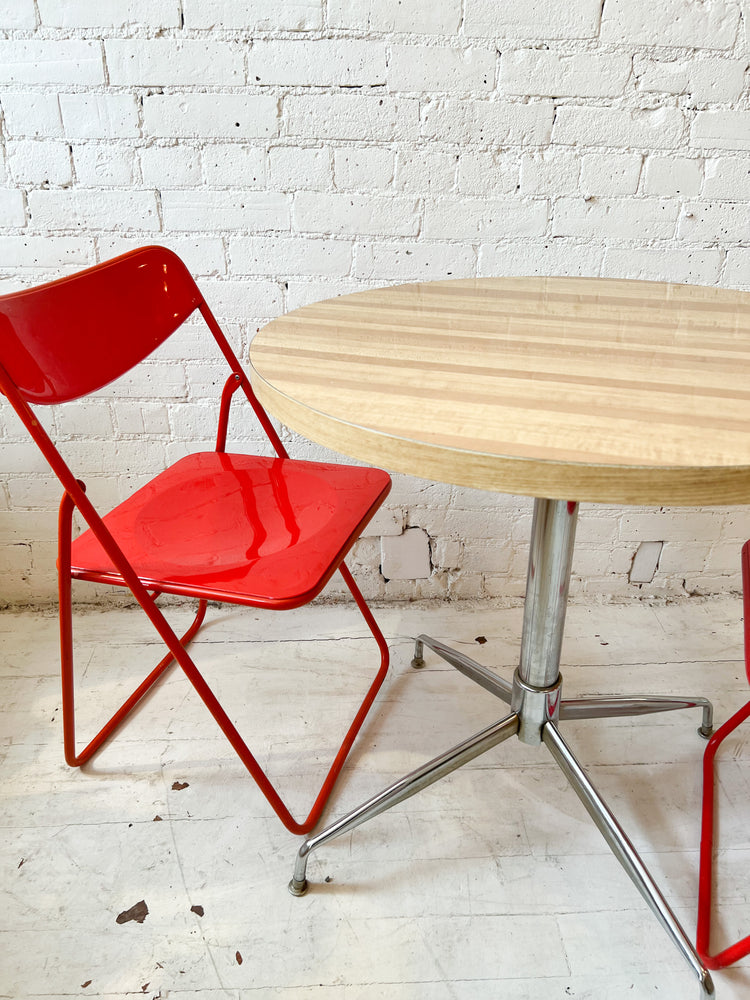 Vintage Mid Century Round Laminate Bistro Table