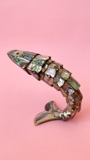 Vintage Los Castillo Abalone Articulated Fish Bottle Opener