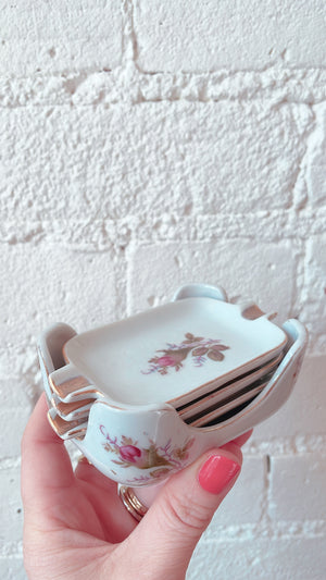 Vintage Ashtray Set with Holder