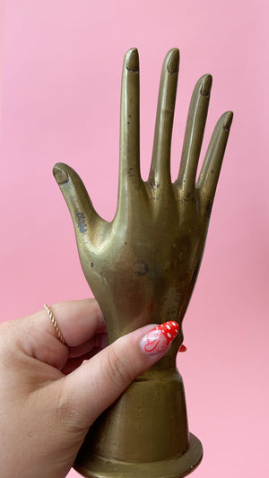 Vintage Brass Hand Ring Holder