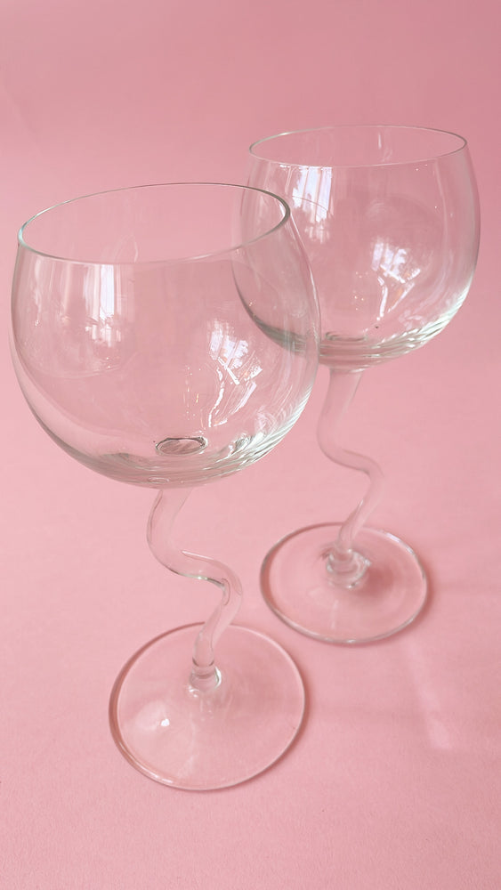 Vintage Zig Zag Wine Coupes