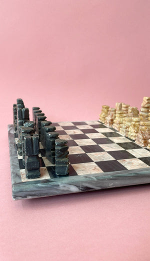 Vintage Aztec Mini Marble Chess Set