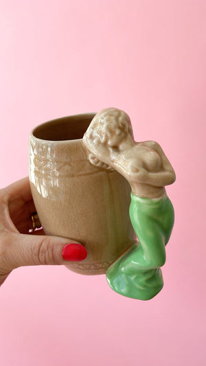 Vintage Green Dress Lady Mug