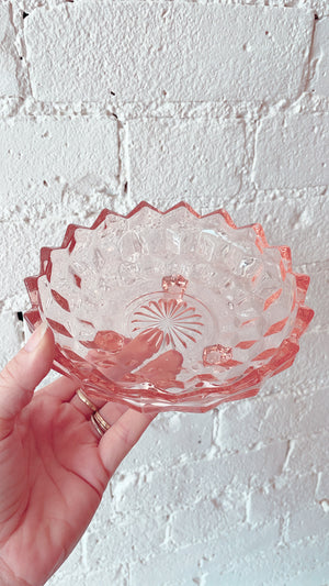 Vintage Depression Glass Dish With Feet