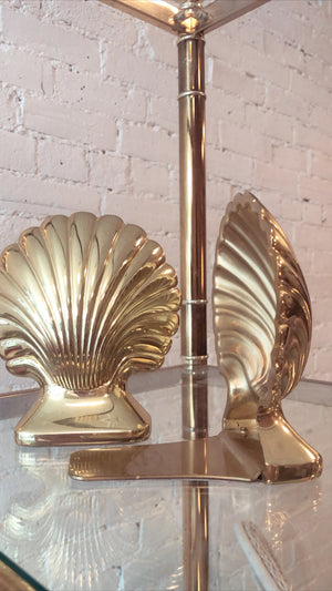 Vintage Brass Shell Bookends (Pair)