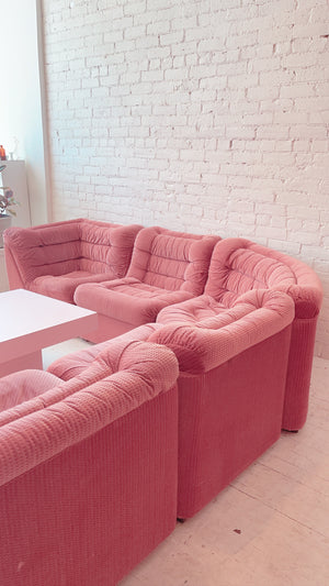 Vintage 1970’s Pink Modular Sectional